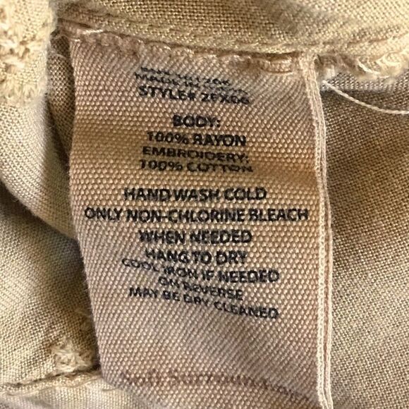 Mustard long sleeve embroidered button down shirt western peasant 1800s saloon S - Picture 8 of 8